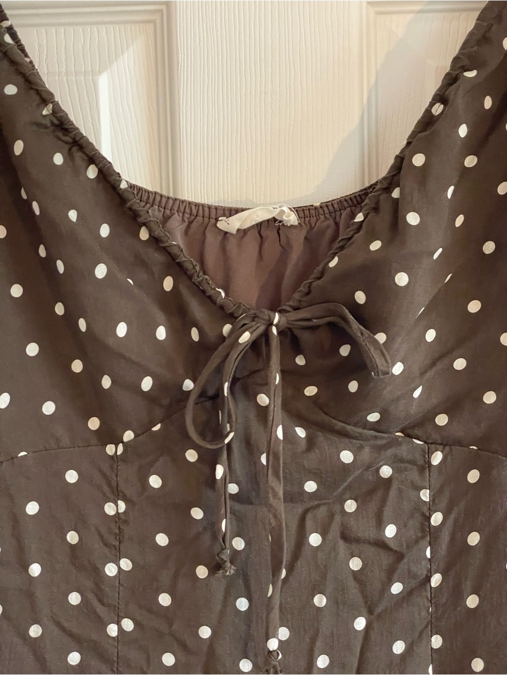 By Together Brown Polka Dot Sweetheart Midi Dress Small - Picture 5 of 8